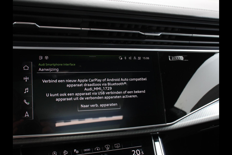 Audi Q8 4.0 TFSI RS Q8 Quattro 600pk! Panorama dak Navigatie B&O Akrapovic Electrische achterklep Stoelverwarming Stuurverwarming Stoelventilatie  Led Camera Climate Control Parkeer sensoren voor en achter Lichtmetalen Velgen