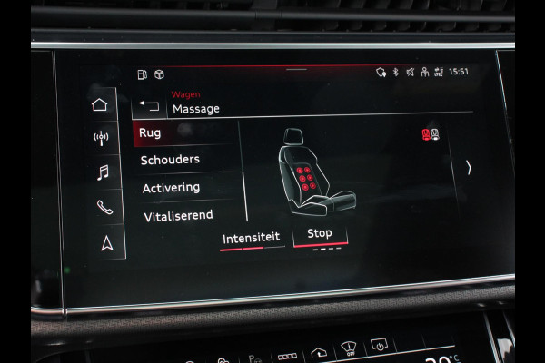 Audi Q8 4.0 TFSI RS Q8 Quattro 600pk! Panorama dak Navigatie B&O Akrapovic Electrische achterklep Stoelverwarming Stuurverwarming Stoelventilatie  Led Camera Climate Control Parkeer sensoren voor en achter Lichtmetalen Velgen