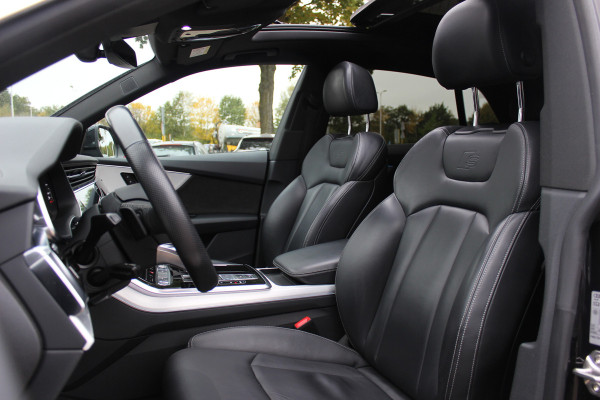 Audi Q8 50 TDI quattro Pro Line S / Trekhaak / Panoramadak / Camera / Softclose / Intr.voorverwarming / 21'' / Luchtvering / Leder / CarPlay / Bose / Dodehoek / DAB / ACC / Stoelverwarming