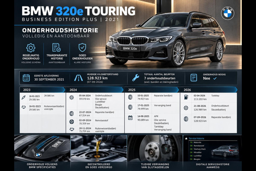 BMW 3 Serie Touring 320e Business Edition Plus Panodak Adaptive Cruise 18" Leder Vernasca PDC VA Laser Light Live Cockpit Premium Audio Sportstoelen