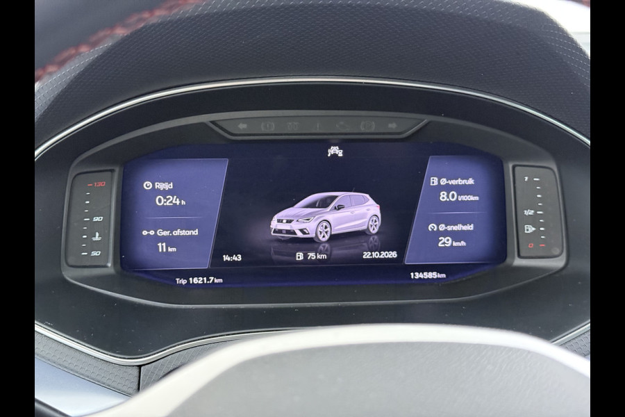 Seat Ibiza 5Drs FR Sport Adap.Cruise Camera Leer/Alcantara Sportstoelen+Verwarmd Lmv 18" Pdc Led Virtual Cockpit Ecc Navi Apple Carplay/And ESP Spoorassist Privacy-glass Sport onderstel  Lmv Isofix DAB Licht-/regensensor Origineel Nederlandse Auto