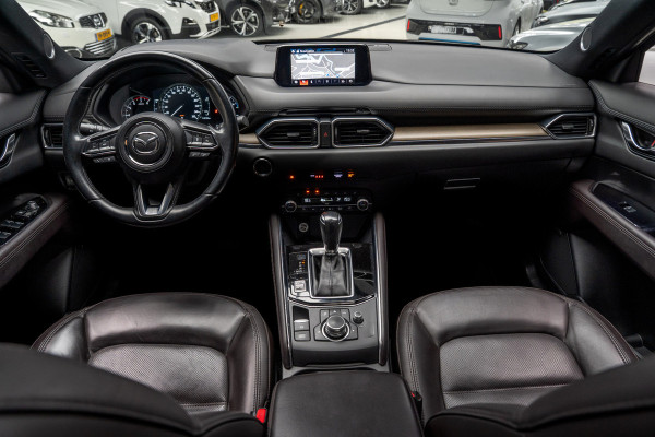 Mazda CX-5 2.5 4WD SkyActiv-G 194 HUD Bose 360 ACC Open dak Stuurverwarming Stoelventilatie Stoelverwarming voor & achter Memory seats Elektr. bedienbare achterklep PDC Climate Control Cruise Control Afneembaar trekhaak LM velgen