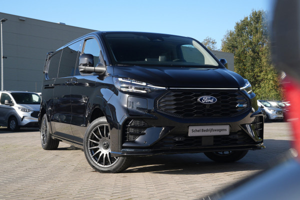 Ford E-Transit Custom 340 L2H1 MS-RT 71 kWh DC 286pk 5 Zits - 2x Schuif - Kuipstoelen - Stoel/Stuurverwarming - 360 Camera - Ultimate Pack - Rijklaar