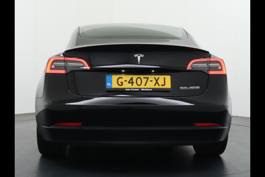 Tesla Model 3 Performance 513pk 20"Lmv Adap.Cruise Premium-HiFi Panoramadak Camera's Leer Wifi Ecc Pdc Cruise Dual Motor Long Range 75kWh Stoe Navi full map LED DAB Voorverwarmen interieur via App Keyless Origineel Nederlandse auto! Accu en motor garantie tot 21-12-2027 / 192.000km