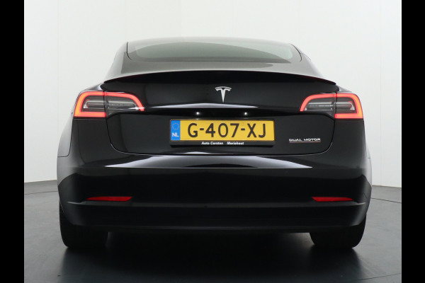 Tesla Model 3 Performance 513pk 20"Lmv Adap.Cruise Premium-HiFi Panoramadak Camera's Leer Wifi Ecc Pdc Cruise Dual Motor Long Range 75kWh Stoe Navi full map LED DAB Voorverwarmen interieur via App Keyless Origineel Nederlandse auto! Accu en motor garantie tot 21-12-2027 / 192.000km