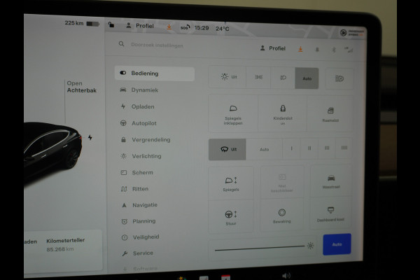 Tesla Model 3 Performance 513pk 20"Lmv Adap.Cruise Premium-HiFi Panoramadak Camera's Leer Wifi Ecc Pdc Cruise Dual Motor Long Range 75kWh Stoe Navi full map LED DAB Voorverwarmen interieur via App Keyless Origineel Nederlandse auto! Accu en motor garantie tot 21-12-2027 / 192.000km