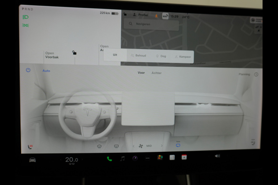 Tesla Model 3 Performance 513pk 20"Lmv Adap.Cruise Premium-HiFi Panoramadak Camera's Leer Wifi Ecc Pdc Cruise Dual Motor Long Range 75kWh Stoe Navi full map LED DAB Voorverwarmen interieur via App Keyless Origineel Nederlandse auto! Accu en motor garantie tot 21-12-2027 / 192.000km