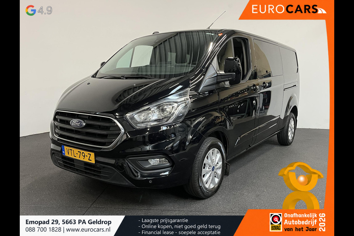 Ford Transit Custom 300 2.0 TDCI L2H1 Limited Dubbele cabine Navigatie Airco 2 Schuifdeuren Trekhaak Parkeersensoren Apple Carplay