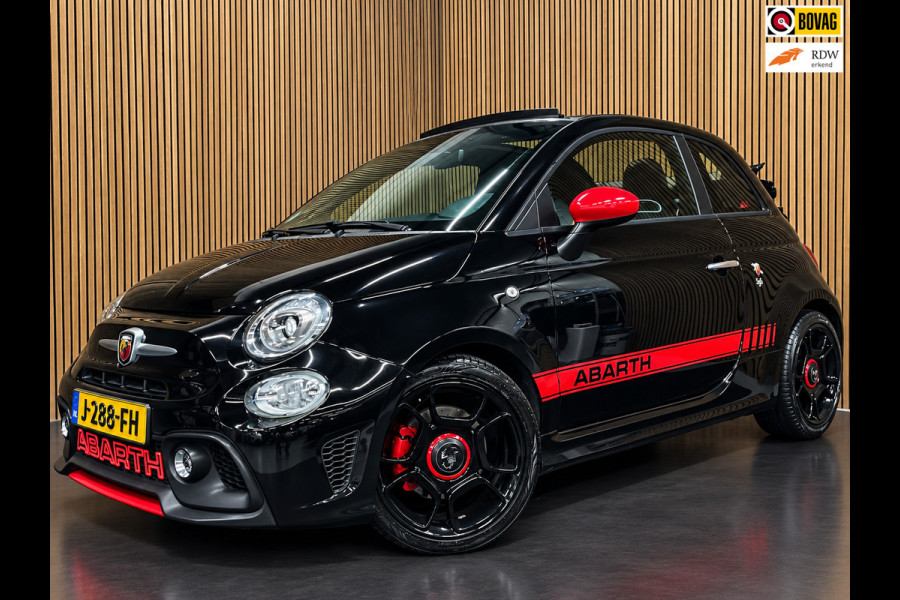 Fiat 500C 1.4 T-Jet Abarth Turismo 70th Anniversary|160PK|BLACK&RED EDITION|DIGITAL COCKPIT|CABRIO|CARPLAY|NAVIGATIE|AIRCO|MARGE|